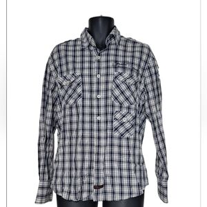 Fender Navy and White Plaid Casual Shirt